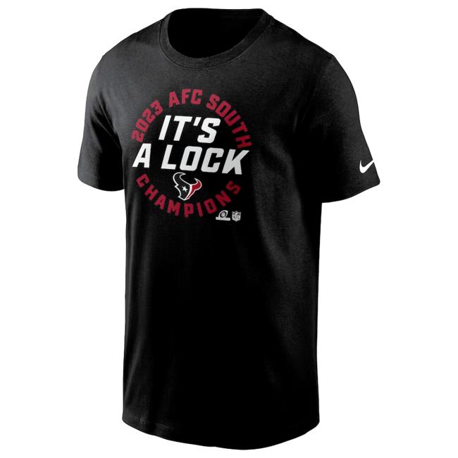2023 AFC South Champions It's A Lock Sweatshirt Houston Texans Houston Texans 2023 AFC South Division Champions Locker Tee
