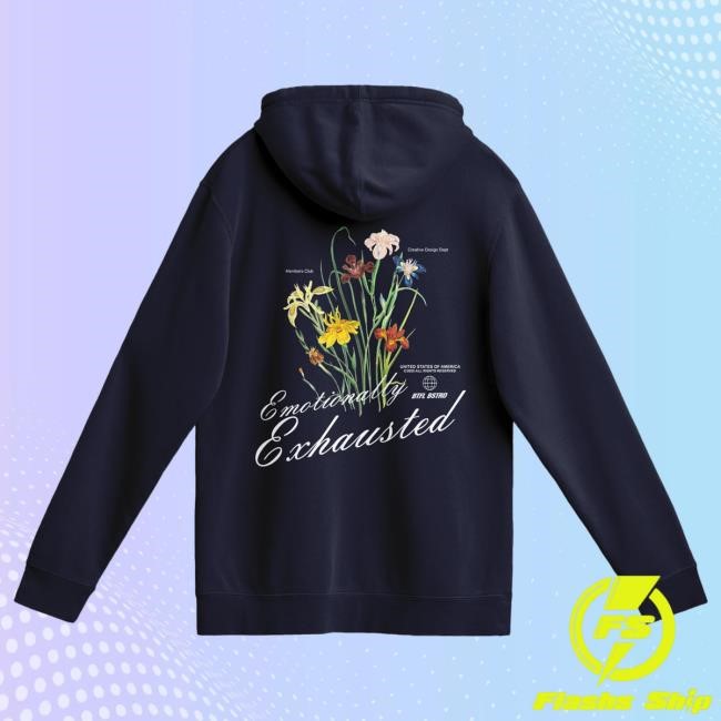 Official Beautiful Bastard Merch Store Philip DeFranco Emotionally Exhausted Floral - Hoodies