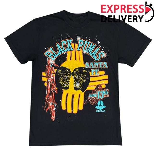 Official Hellomerch Black Pumas Santa Fe T Shirt Hello Merch