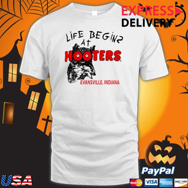 Life Begins At Hooters Evansville Indiana Sweater