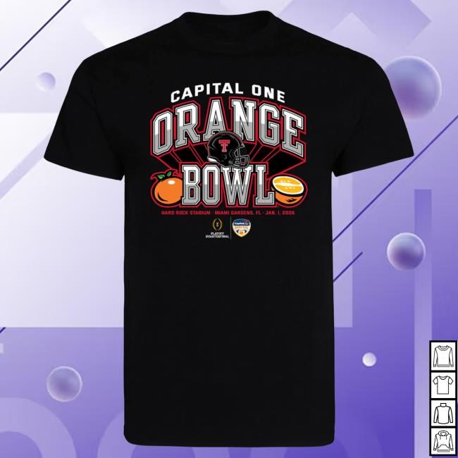 Official Red Raider Outfitter Texas Tech 2025 CFP Orange Bowl - Shirt - Slice of Life - BLACK