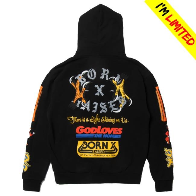 Official Born X Raised BXR Sport: Light Shining Rocker Popover Hoodie: Black BornXRaised Official Born X Raised Merch BXR Sport: Light Shining Rocker Attractive Hoodie: Black BornXRaised