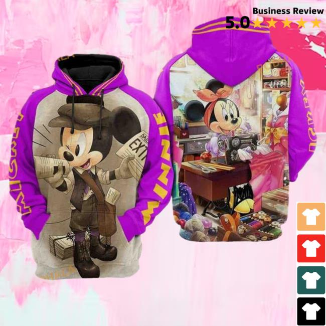 Official Mickey And Minnie Disney Over Print 3D 15 Tee