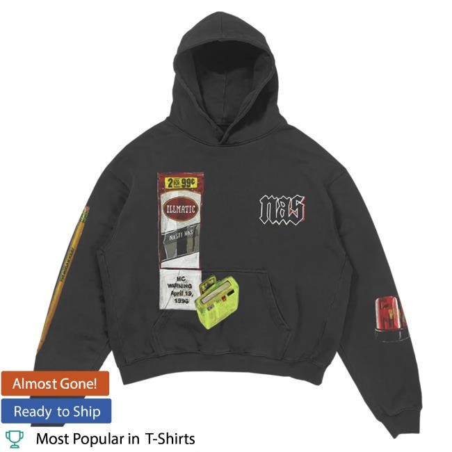 Official Nasir Jones Shop Nas Merch 30 Years Of Illmatic Off-Black Pull Over Hoodie Nasirjones