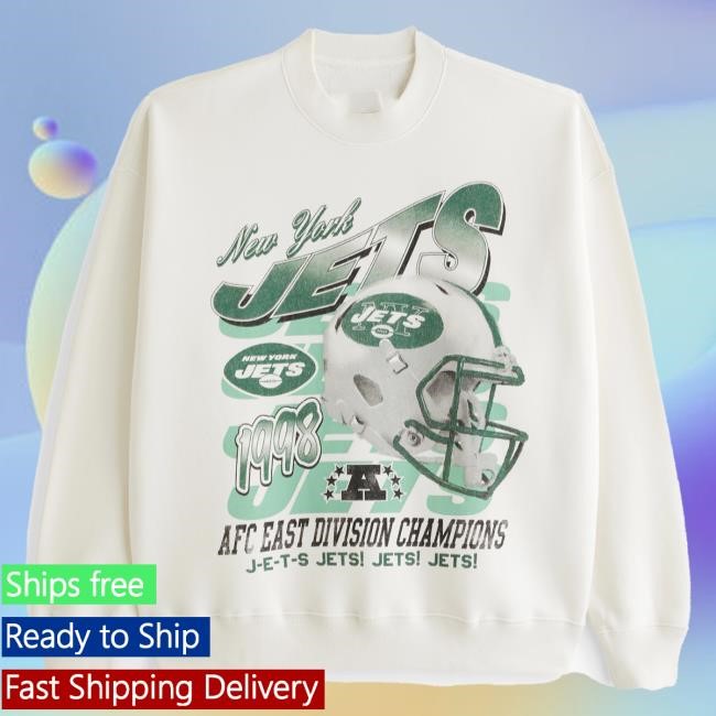 Official Abercrombie And Fitch Clothing New York Jets Graphic Crewneck Sweatshirt NFL by Abercrombie