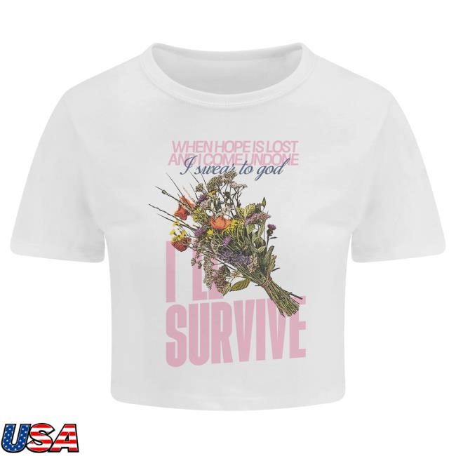 Official Lewis Capaldi Store Survive Crop White Hot Shirt LewisCapaldi