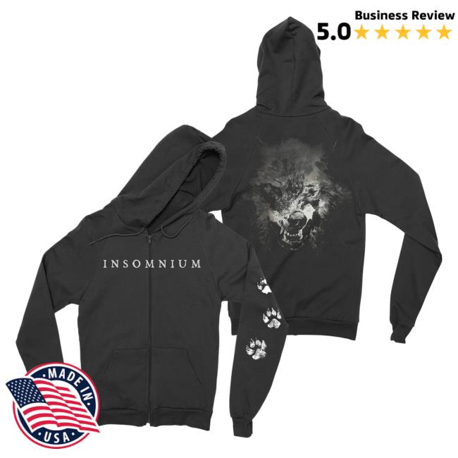 Official Night Shift Store Shop Insomnium - Wolf Zip Up Sweatshirt Hoodie Nightshift Merch