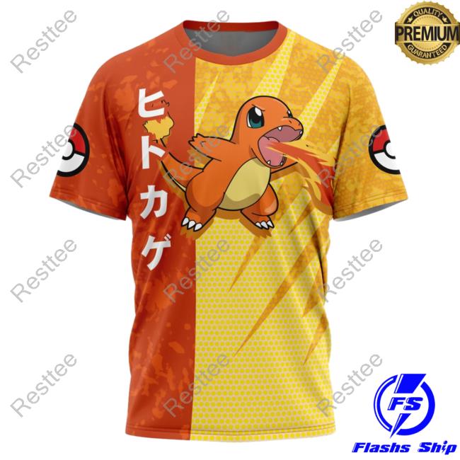 Official Anime Ape Clothing Charmander Attack Pokemon Top Shirt Animeape