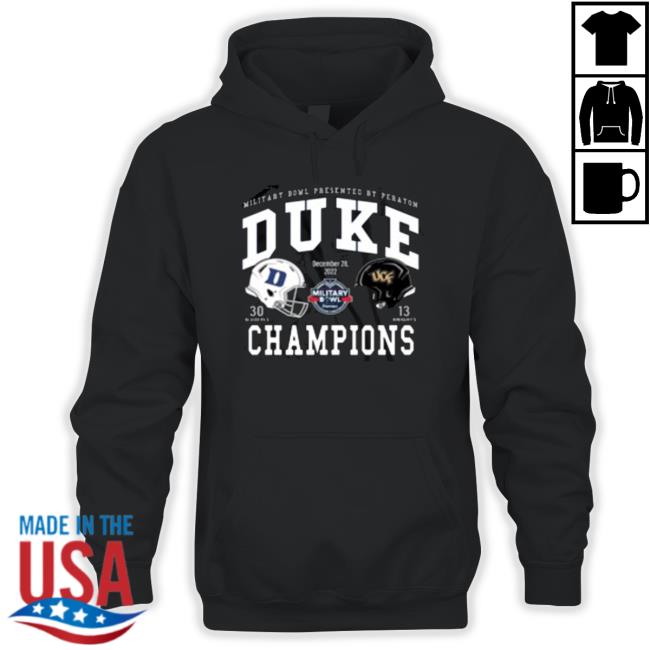 Duke Football Military Bowl 2022 Champions Tee Shirt Duke Football Military Bowl 2022 Champions Sweaters
