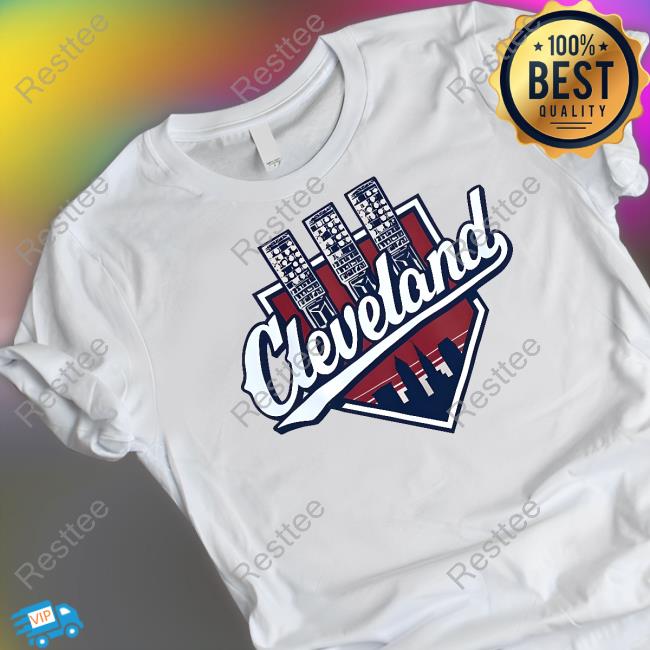 Official Cleveland Baseball Lights Beige Long Sleeve Tee