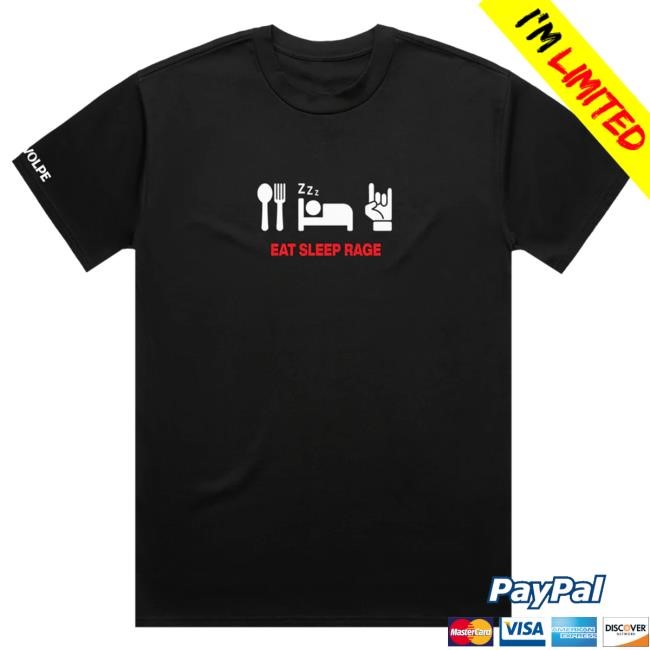 Official Kt8 Merch Ray Volpe - Eat Sleep Rage - Black Hot Shirt