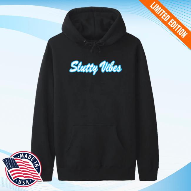These Foos Merch These Foos “Slutty Vibes” Hooded Sweatshirt Blue
