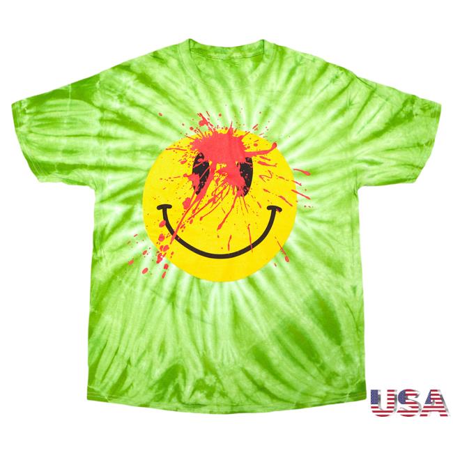 Official Playboi Carti Merch Playboi Carti Die Lit Tour Smiley Face T-Shirt Green Tie Dye PlayboiCarti Clothing Shop Store