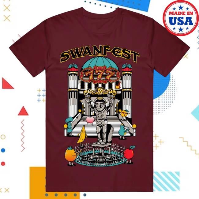 Official Dance Gavin Dance Band Merch Swanfest Rocky Gavin Burgundy Tee Shirt DanceGavinDance