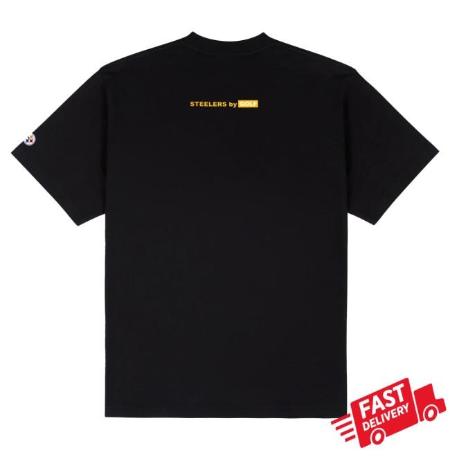 Official Golf Wang Merch Steelers Cutout Tshirt Black by Golf Wang x NFL