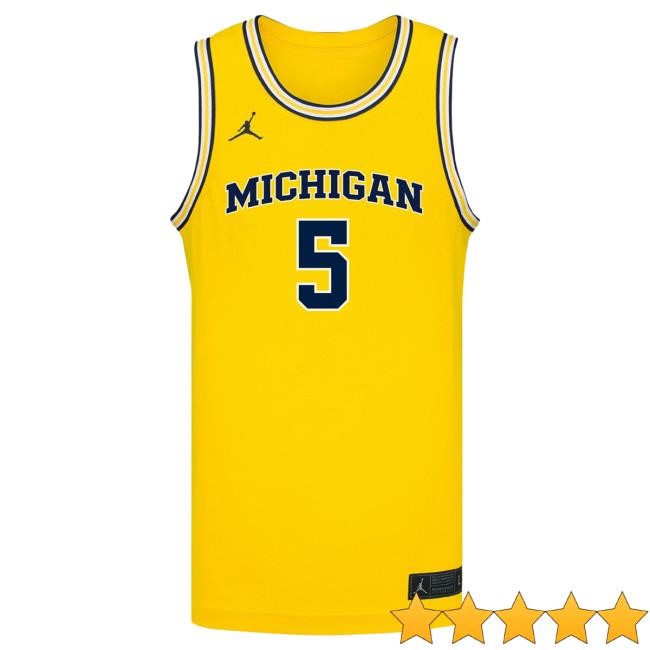 Michigan Wolverines #5 Oscar Goodman Student Athlete Maize Basketball Jersey Tshirt The M Den Shop Official Michigan Wolverines #5 Oscar Goodman Student Athlete Maize Basketball Jersey T Shirt The M Den Shop Official