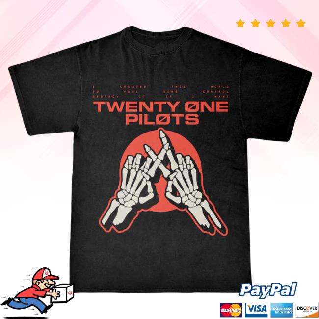 Twenty One Pilots Shop Store Merch Skeleton Hands T-Shirts