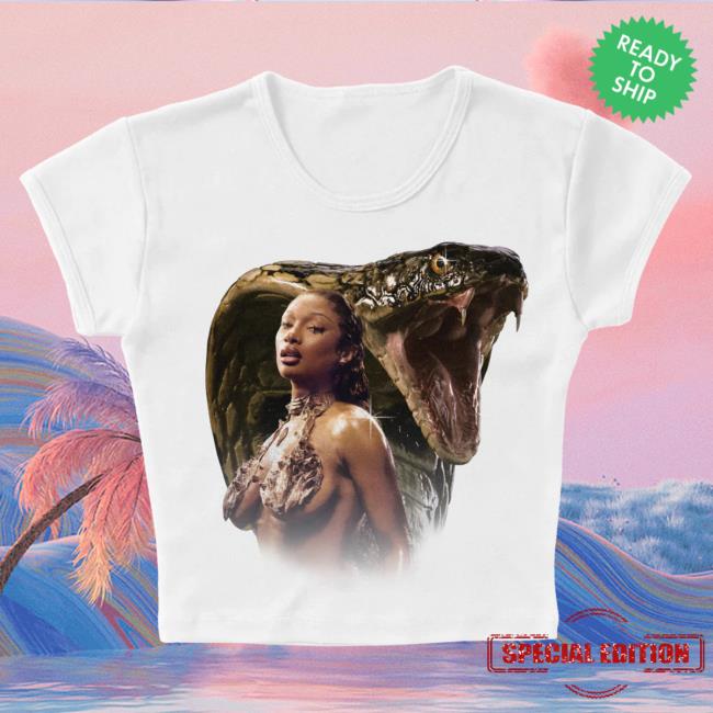 Official Megan Thee Stallion Merch Store Cobra Crop Top - White Shirt Megan Thee Stallion Clothing Shop MeganTheeStallion