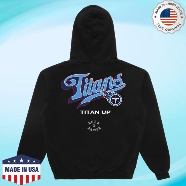 Official Born X Raised + Titans Pro Script Tshirt: Black NFL 2025 Kickoff