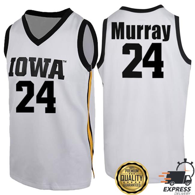 Official Iowa Hawkeyes Merch Store Iowa Hawkeyes Murray #24 White Jersey Attractive Shirt Iowa Hawkeyes Apparel Clothing Shop