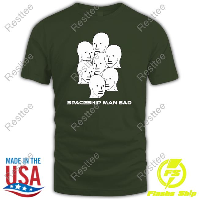 Spaceship Man Bad Shirt Black