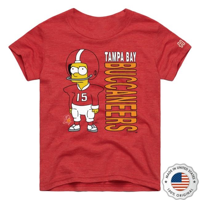 Official Tampa Bay Buccaneers Homage x The Simpsons Youth Hot Shirt - Red