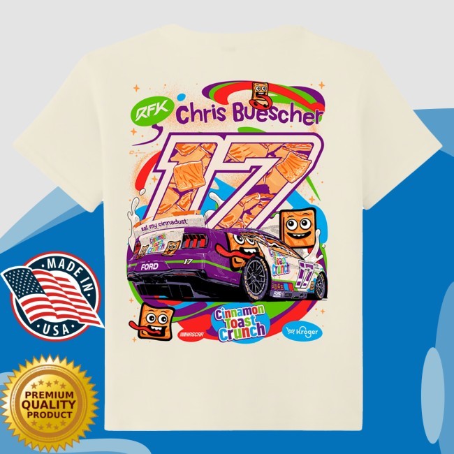 Official Youth Chris Buescher Natural Cinnamon Toast Crunch Car New Shirt - Chris Buescher