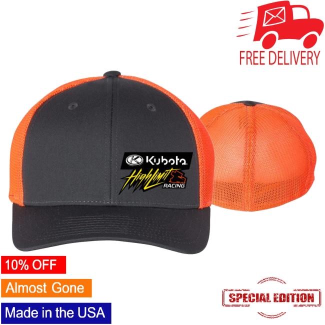 Official High Limit Racing Kubota High Limit Trucker Hat ~ Charcoal / Neon Orange