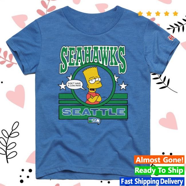 Official Seattle Seahawks Homage x The Simpsons Youth T Shirt - Royal
