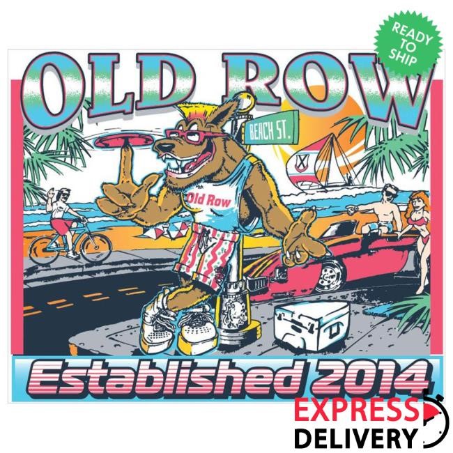 Official Old Row Clothing Store The Beach Beer Wolf Pocket Shirt New