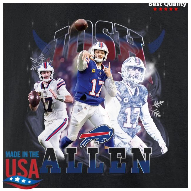 Everyday NFL Football Buffalo Bills Josh Allen Tee Buffalo Bills NFL Football Josh Allen Black Print