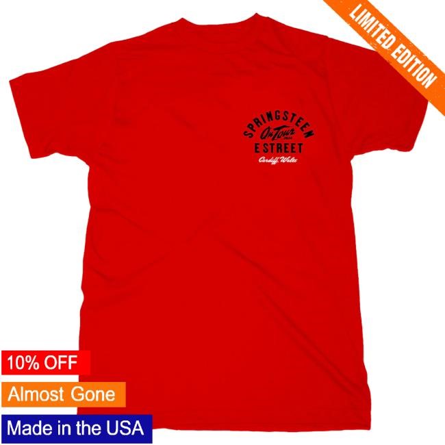 Officia Bruce Springsteen Merch Store Springsteen & The E-Street Band Cardiff 2024 Limited Edition Tour Tshirt