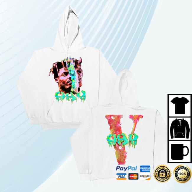 Official Merch Bar 999 Club Store Juice WRLD Fighting Demons Vlone 999 Popover Sweatshirt White MerchBar JuiceWRLD 999Club Apparel Clothing Shop