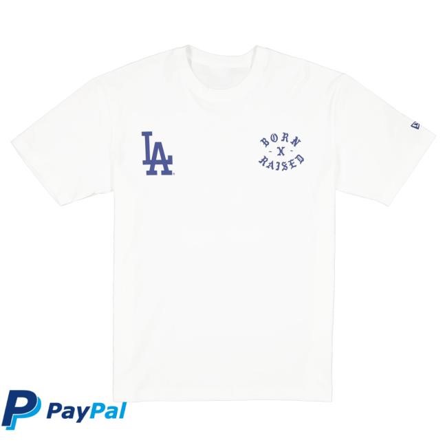 Official Born X Raised Merch Store Shop Born X Raised + Dodgers Lgd Rocker Shirt: White BornXRaised Official Born X Raised Merch Store Shop Born X Raised + Dodgers Lgd Rocker Tees: White BornXRaised