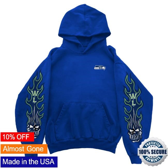 Heavyweight NFL FootBall NLF Seahawks Soar Hoodie Blue Warren Lotas