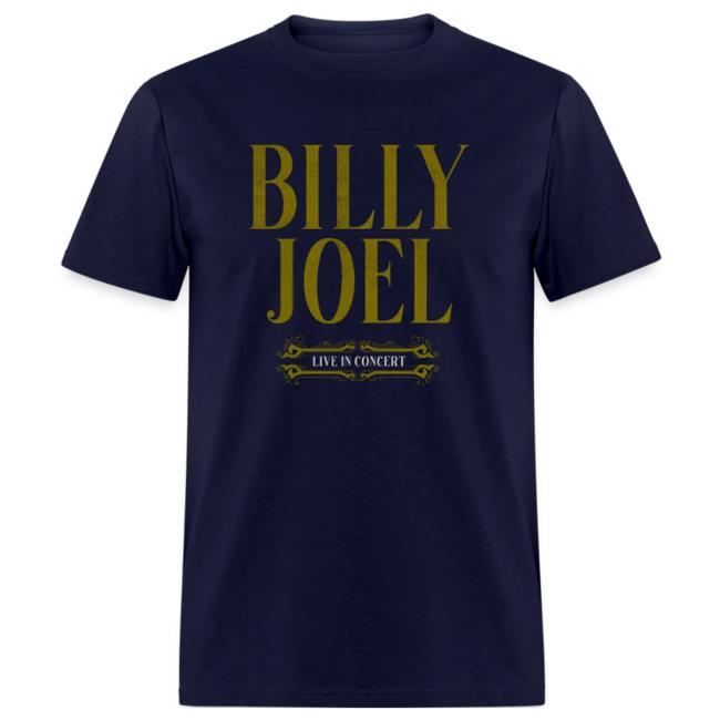 Official Billy Joel Merch Store Billy Joel "8-29-23 MSG New York Event" Navy Shirt New Billy Joel Shop BillyJoel