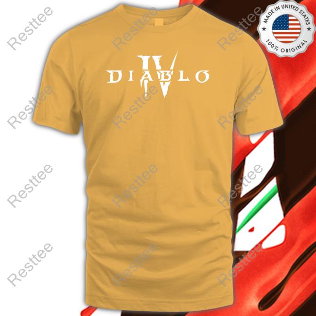 Official Diablo 4 Merch Diablo Iv White Core Logo Black Hooded Sweatshirt
