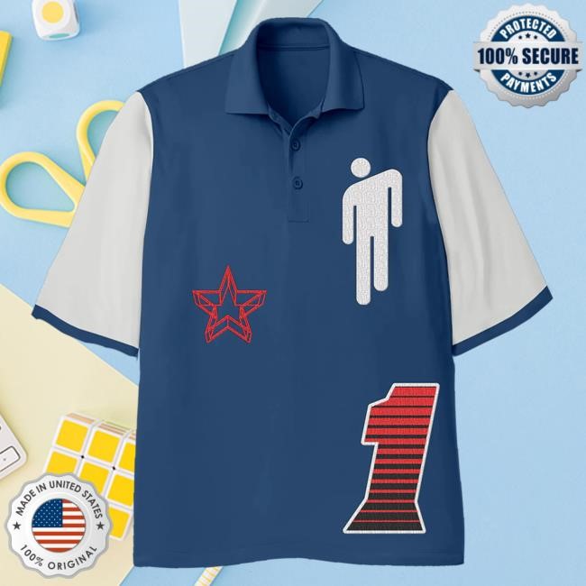 Billie Eilish Blohsh Racer 1 Blue Polo Tee