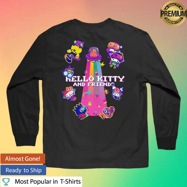 Official Sanrio Apparel Clothing Merch Store Shop Girl X Sanrio Kawaii Arcade Friends Long Sleeve Tees (Black)