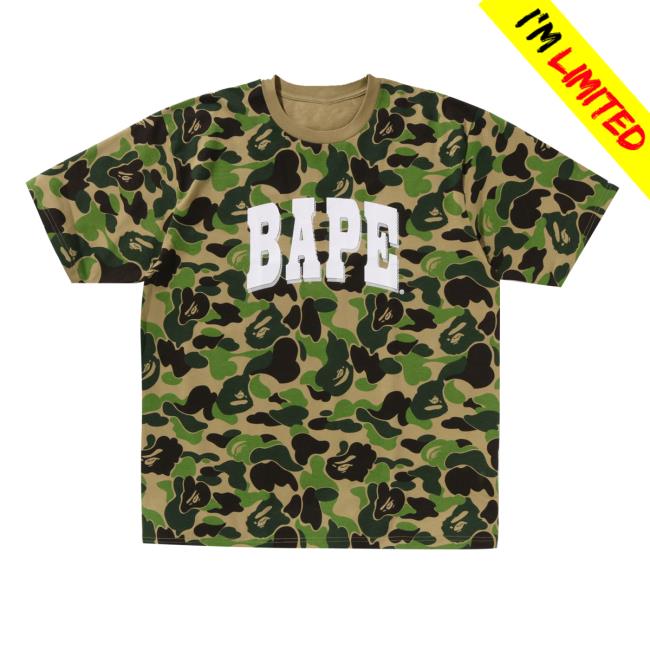 Official BAPE Shop Clothing Store Merch Abc Green Camo Relaxed Fit BAPE Logo T-Shirts