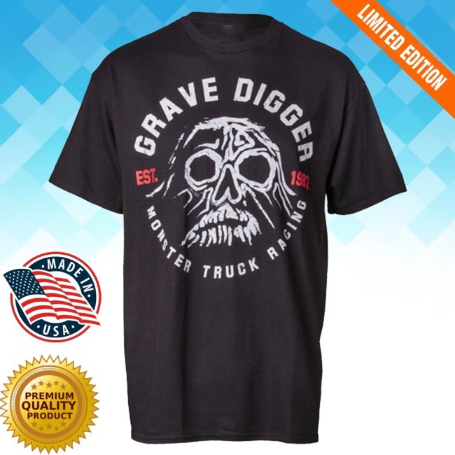 Monsterjamsuperstore New! Grave Digger Retro Ghost Tee New Tee