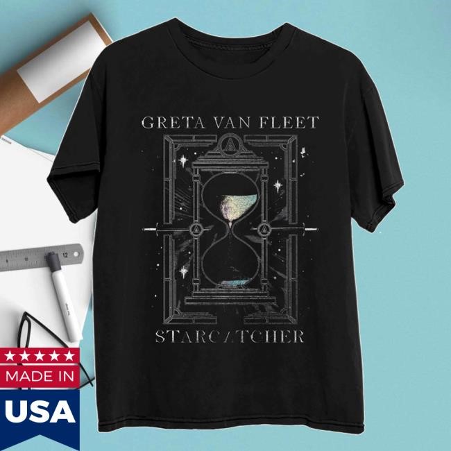 Greta Van Fleet Official Merch Store Black Hourglass T-Shirts Greta Van Fleet Clothing Shop Greta Van Fleet Apparel