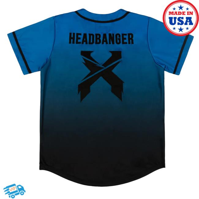Official Excision Merch Headbanger Excision Blue Black Gradient Baseball Jersey Shirt New Official Excision Merch Headbanger Excision Blue Black Gradient Baseball Jersey Tee Shirt