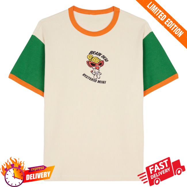 Official Brain Dead Merch Store We Are Brain X Hysteric Mini Ribbed Ringer Attractive Shirt Natural Brain Dead Apparel Clothing Shop BrainDead