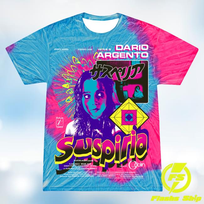 Official Studiohouse Designs Merch Store Suspiria Peacock Tiedyes T-Shirts Bad Luck (Blue/Pink) Studiohouse Designs Apparel Clothing Shop StudiohouseDesigns