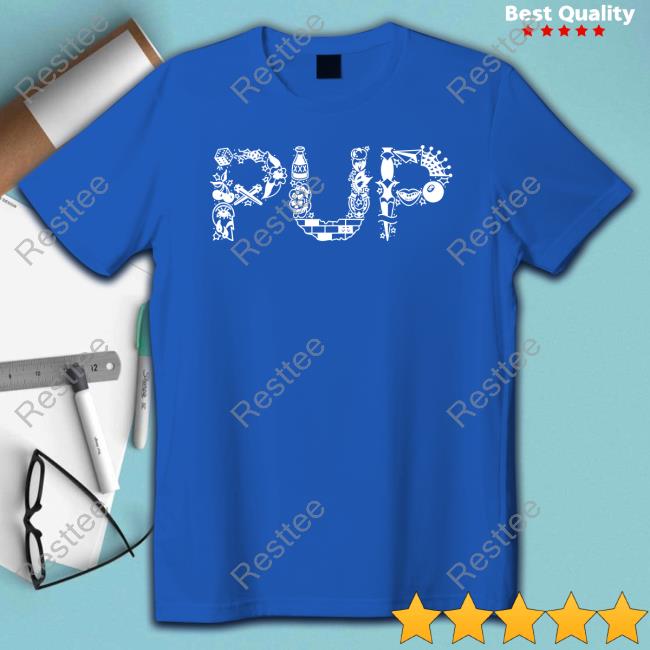 Pup The Band Merch Pup Flash Logo Columbia Blue T-Shirt