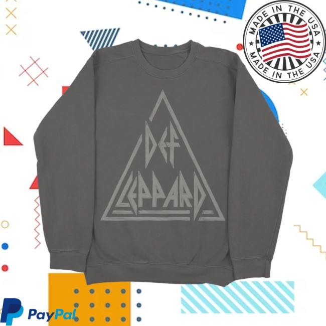 Triangle Texture Logo Crewneck Def Leppard Official Store Triangle Texture Logo Crewneck Sweatshirt Def Leppard Official Store