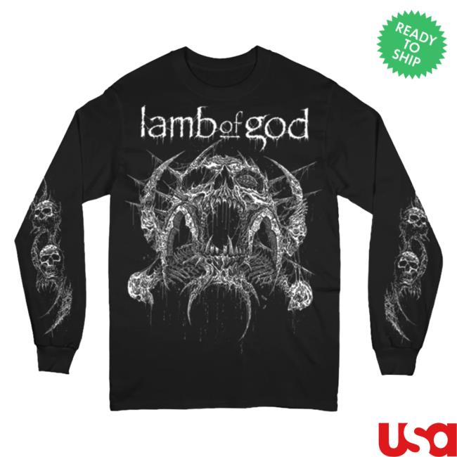 Official Lamb Of God Merch Store Lamb Of God X Riddick Skull Long Sleeve T-Shirt