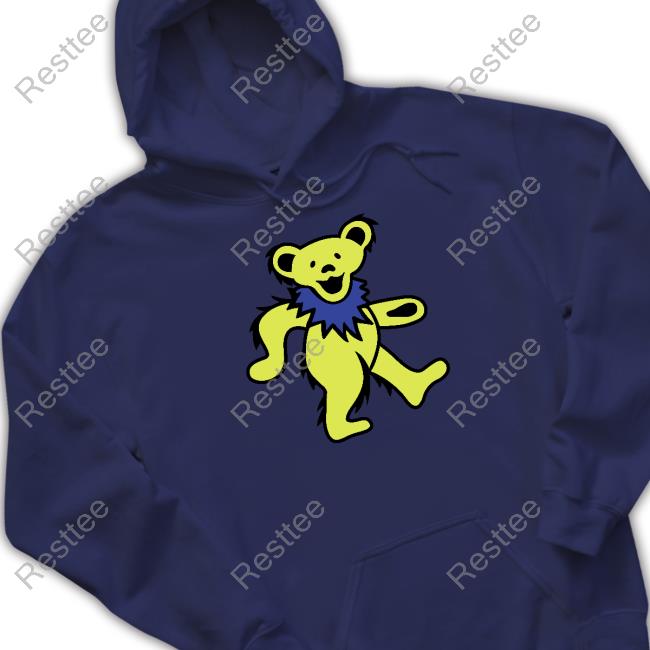 Grateful Dead Section119 Merch Grateful Dead Classic Navy With Yellow Bear Hoodie