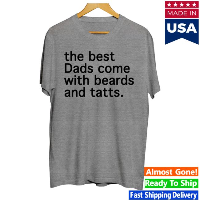 Messinabottle Merch The Best Dad Comes With Beard And Tatts Grey Crewneck Sweatshirt